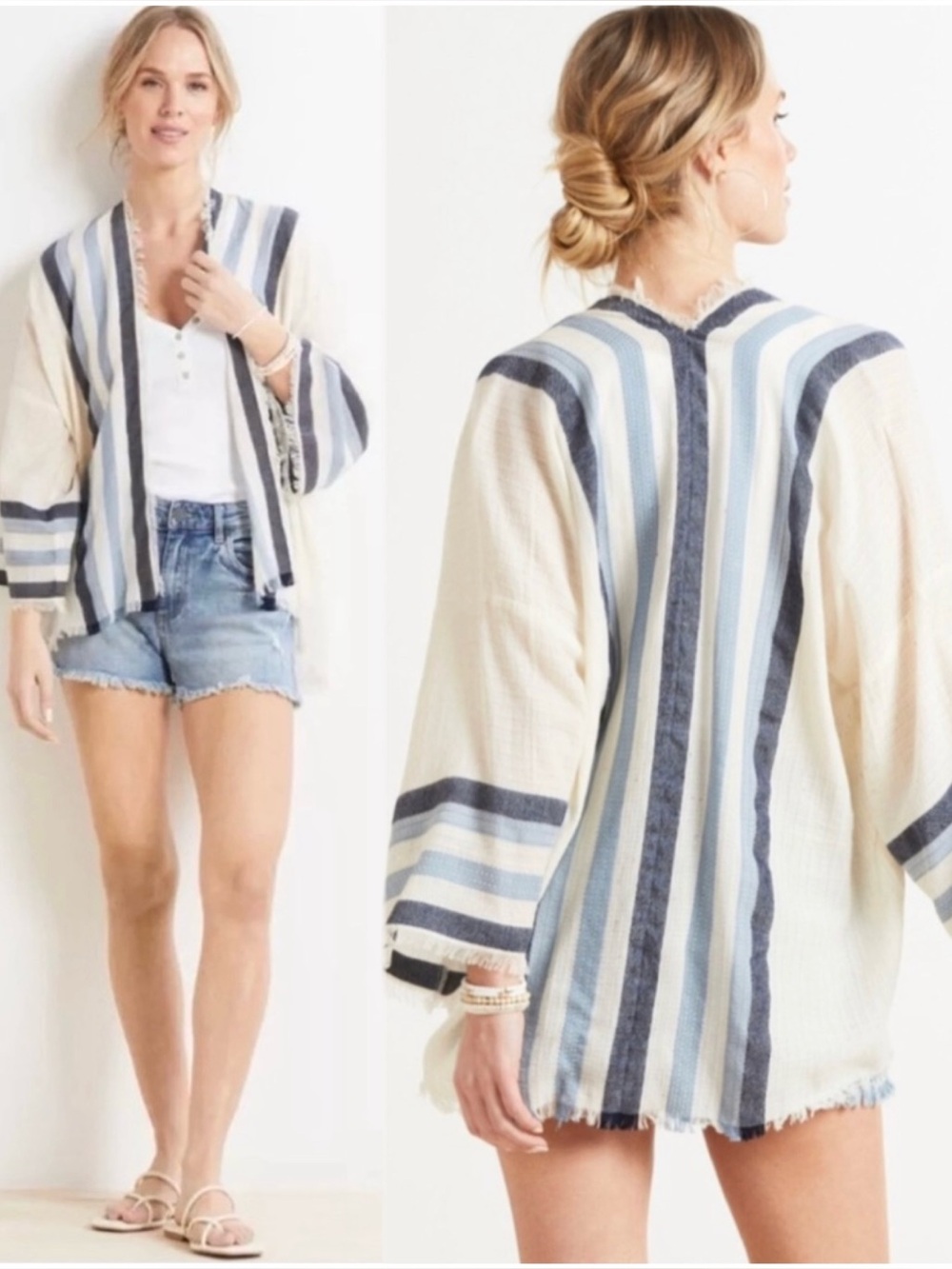 Michael Stars Bea Striped Kimono Wrap